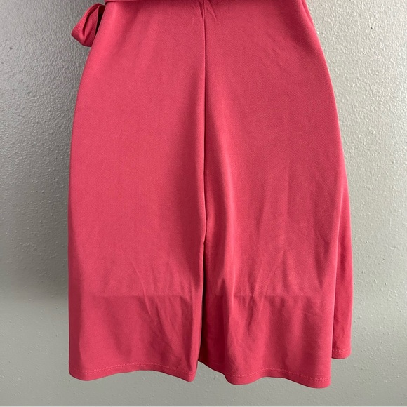 Vintage BCBG Mauve Pink Wrap Dress Size S Ruffle Lettuce Hem Neckline Y2K Barbie - Picture 7 of 10